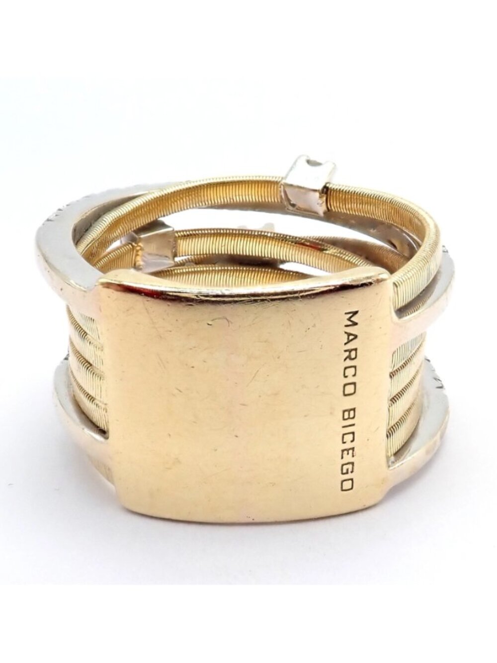 Authentic! Marco Bicego 18k Yellow White Gold Diamond 7 Row Goa Ring sz 6.5 - Picture 5 of 14